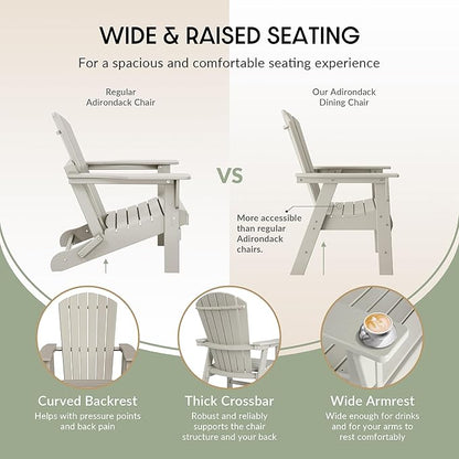 WestinTrends Dylan Outdoor Patio Shell-Back Adirondack Dining Chair Weather Resistant Sand