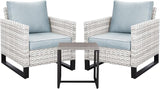 Wicker Outdoor Patio Chairs Set - 3 Piece Rattan Patio Furniture Bistro Chairs Set with Waterproof Wicker - Photo 7