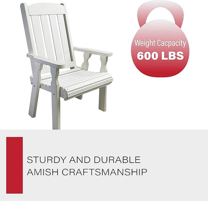 Amish Casual Heavy Duty 600 Lb High Back Mission Treated Patio Chair (Semi-Solid White Stain)