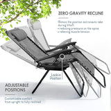 Nestl Zero Gravity Chairs Set of 2, Patio Lounge Chair Outdoor with Pillows & Cup Holder Trays - Photo 2