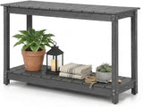 Outdoor Console Table, 48" Weather Resistant HIPS Patio Side Table, 440LBS Weight Capacity - Photo 1