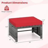 Tangkula 2 Pieces Patio PE Rattan Ottomans - Photo 3