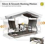 Domi 4-Seat Outdoor Glider Bench with Canopy - Photo 3