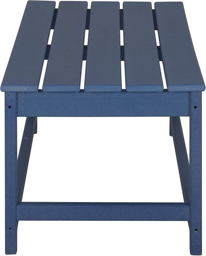 WestinTrends Malibu 3-Piece Set Outdoor Coffee and Side Table for Adirondack Chair, Navy Blue
