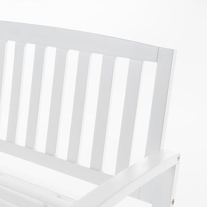 Christopher Knight Home Loja Outdoor Acacia Wood Bench, Pu White