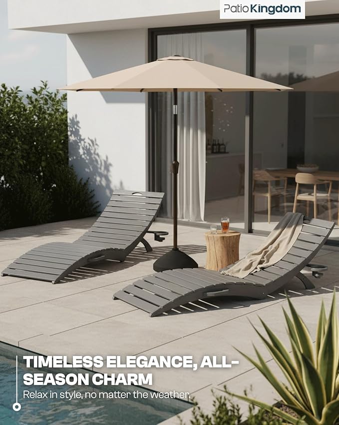 in-Pool Lounge Chairs Set of 2, Folding HDPE Pool Chairs Anti-Floating No Sandbags with Cup Holder & Handles - Photo 8