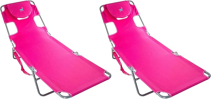 Ostrich Chaise Lounge Folding Portable Sunbathing Poolside Beach Chair (2 Pack) - Photo 1