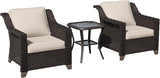 3 Pieces Patio Conversation Furniture Set - 2 Armchairs, 1 Side Table - Photo 6