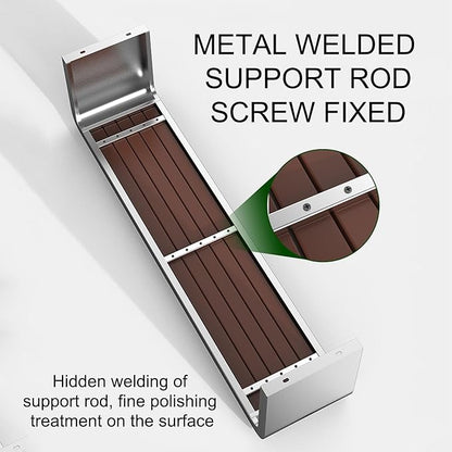 Front Porch Benches Outdoor, Metal Garden Bench, Metal Frame, Solid and Reliable, for Porch, Patio, Backyard(Gray,100cm)