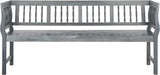 SAFAVIEH Outdoor Patio Furniture Collection – Brentwood Grey Distressed Acacia Wood Bench with Silver Accents - Photo 1