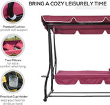 Outsunny 3-Seat Outdoor Patio Swing Chair, Converting Flatbed, Outdoor Swing Glider with Adjustable Canopy - Photo 6