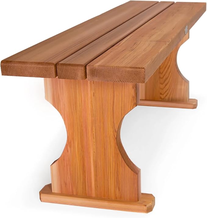 All Things Cedar BB45 Cedar Backless Bench | 4ft Wood Bench Indoor & Outdoor | Handcrafted with Western Red Cedar | Perfect for Patio, Garden, Picnic & Poolside | 45x14x17