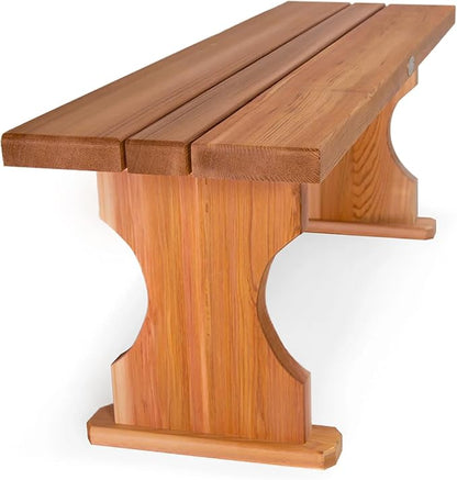 All Things Cedar BB45 Cedar Backless Bench | 4ft Wood Bench Indoor & Outdoor | Handcrafted with Western Red Cedar | Perfect for Patio, Garden, Picnic & Poolside | 45x14x17