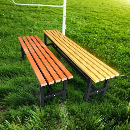 Generic Outdoor Metal Garden Bench with Backrest, Orange, for Patio, Deck, Yard, Lawn (yellow, L 180 x W 37 x H 45)