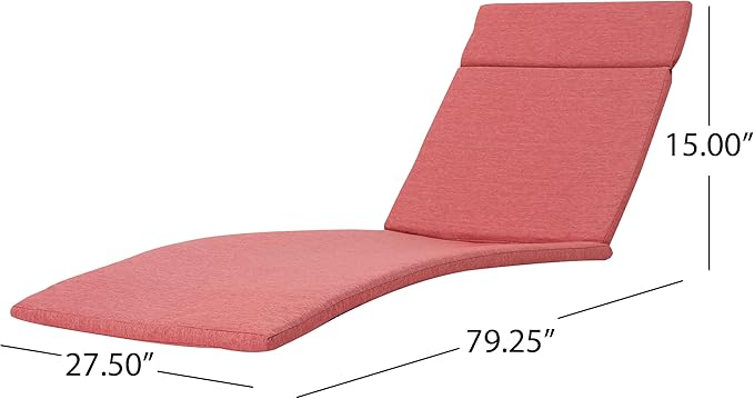 Christopher Knight Home Salem Outdoor Water Resistant Chaise Lounge Cushion, 1 Count (Pack of 1), Red