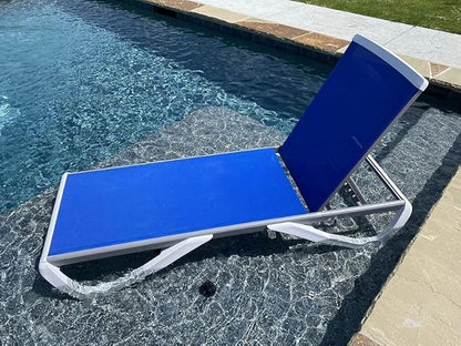 Domi Chaise Lounge Outdoor, Patio Lounge Chair with Aluminum Frame, All Weather Pool Lounge Chair for Deck Lawn Backyard, Blue, Set of 2
