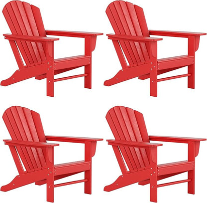 WestinTrends Dylan Outdoor Adirondack Chair (Set of 4), Red
