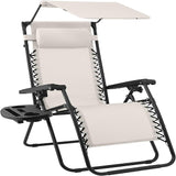 Best Choice Products 30” Wide Folding Zero Gravity Outdoor Recliner Patio Lounge Chair w/Adjustable Canopy Shade - Photo 1