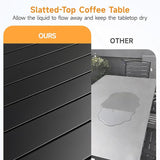 ONBRILL Outdoor Metal Coffee Table, 36 Inch Patio Black Coffee Table for Porch, Backyard, Poolside, Balcony - Photo 6