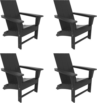 WestinTrends Ashore Modern Outdoor Folding Adirondack Chair (Set of 4), Gray