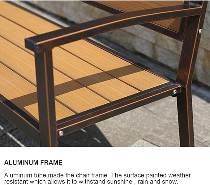 Outdoor Patio Bench Entryway Lounge Furniture 2-Person Seat Bench for Backyard, Garden Rustic Country Design