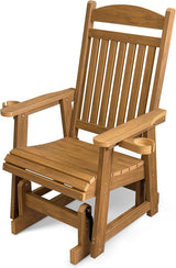 Poly Lumber Patio Glider for One Person, with Cup Holders, High Backrest and Deep Contoured Seat, HIPS Material - Photo 1