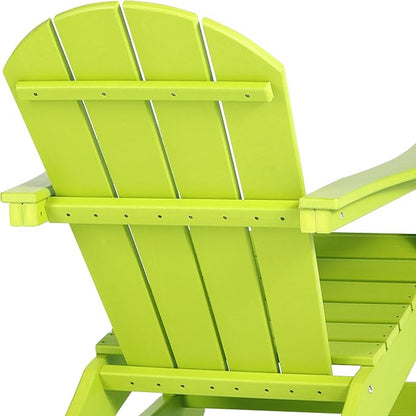 WO WESTIN OUTDOOR HDPE Laguna Outdoor Rocking Poly Adirondack Chair (Set of 2), Lime