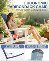 Folding Adirondack Chair –Recyclable HDPE Outdoor Adirondack Patio Chair with Cup Holder, Wood Texture & Umbrella Hole - Photo 5