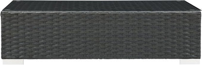 Modway EEI-1852-CHC Sojourn Wicker Rattan Outdoor Patio Coffee Table, Chocolate