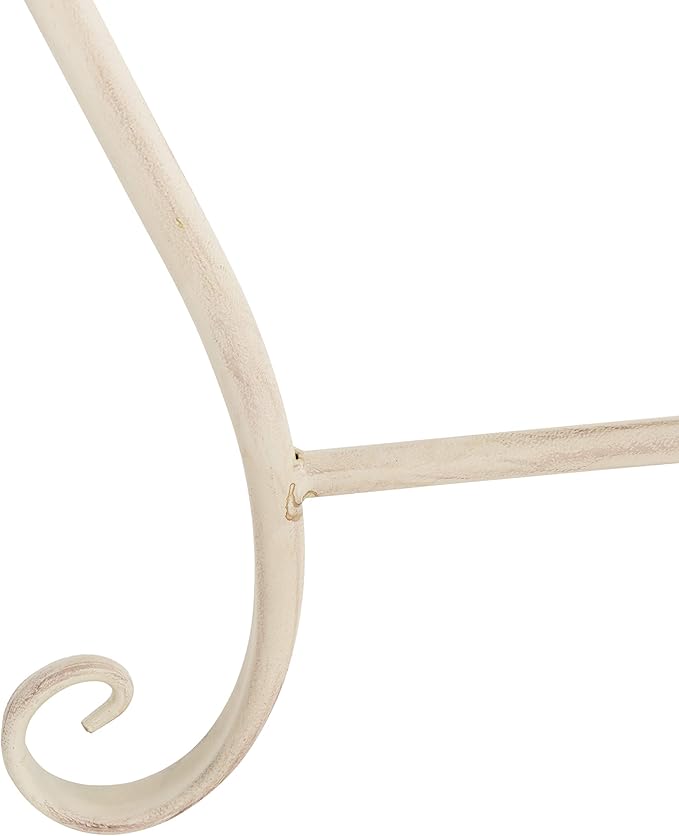 SAFAVIEH Outdoor Furniture Collection – Abia Antique White Distressed Wrought Iron 50-Inch Curved Tree Bench - Photo 7