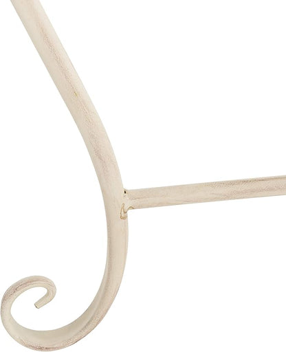 SAFAVIEH Outdoor Furniture Collection – Abia Antique White Distressed Wrought Iron 50-Inch Curved Tree Bench, Garden & Patio Seating (PAT5018A)