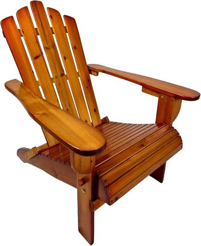 Outdoor or Indoor Wood Adirondack Chair, Foldable, Oak