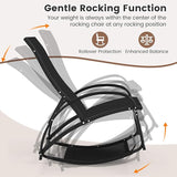 Tangkula Outdoor Rocking Chair Set of 2, 2-in-1 Convertible Lounge Chair with 4-Level Adjustable Backrest - Photo 7