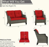 3 Piece Patio Furniture Set, 2-Seater Loveseat and 2 Chairs - Photo 2