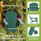 GREENVINES Adirondack-Chairs-with-Ottoman | Set of 4 | Folding | Retractable-Footrest | HDPE Plastic - Photo 3