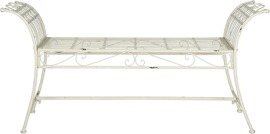 Safavieh Outdoor Collection Hadley Antique White Bench