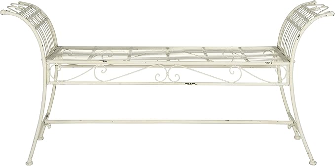 Safavieh Outdoor Collection Hadley Antique White Bench