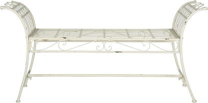 Safavieh Outdoor Collection Hadley Antique White Bench