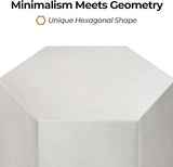 HOMPUS Concrete Side Table, Hexagon Outdoor Side Table, Modular Design Accent Table, Indoor Patio End Tables - Photo 5