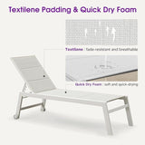 PURPLE LEAF Lounge Chair Pool Chaise Lounge Outdoor Cream 2 Sets - Photo 4
