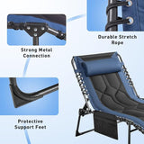 Flamaker Folding Chaise Lounge Outdoor Portable Lounge Chairs 4-Position Adjustable Camping Lounge Chair with Pillow & - Photo 5