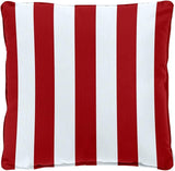 BrylaneHome 20" Square Throw Pillow - Patio & Outdoor - Water, Stain & Fade Resistant - Classic Red Cabana - Photo 1