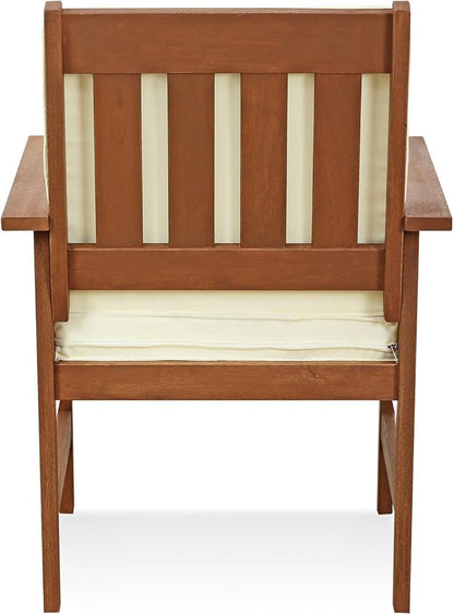 Furinno FG17318 Tioman Outdoor Hardwood Patio Furniture Armchair with Cushion Armchair with Cushion, 1 Arm Chair, Natural