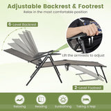 Tangkula Outdoor Lounge Chair, Patio Folding Chaise Recliner with 6-Level Backrest - Photo 5