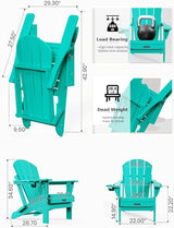 MUCHENGHY Folding Adirondack Chairs, Patio Chairs, Lawn Chairs, Outdoor Chair, Adirondack Chair Plastic, Fire Pit Chairs - Photo 3