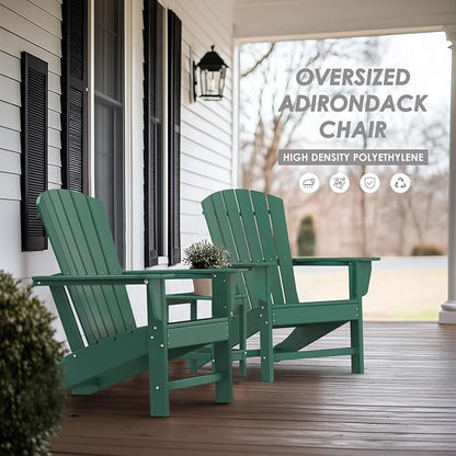 IVY&LANE Adirondack Chairs Set of 2 | HDPE Plastic | Outdoor Fire Pit Chairs | Oversized | All-Weather | Forest | for Outside Deck Backyard Patio Poolside Porch Lawn