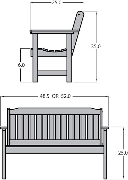 highwood Lehigh Garden Bench, 5 Feet, Nantucket Blue