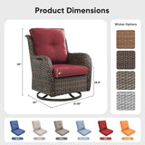 Belord Outdoor Swivel Chairs Set of 2, Patio Wicker Rocker Chairs, All Weather Patio Conversation Furniture Set - Photo 2