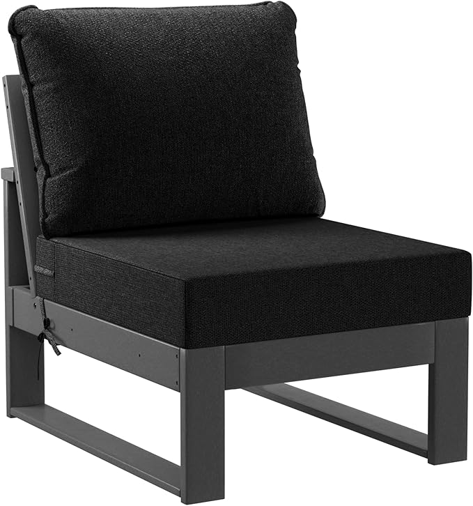 WestinTrends Montara 7-Piece Outdoor Modular L-Shaped Corner Patio Sectional Sofa Set, Black