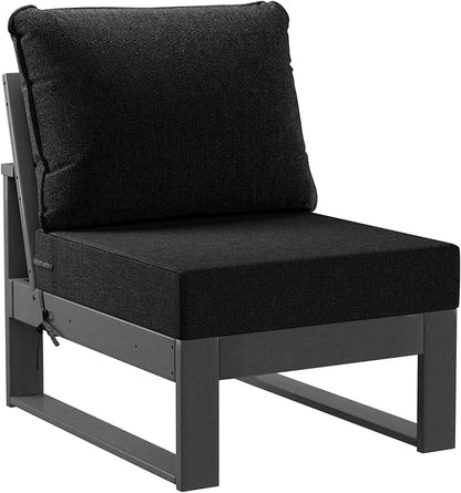 WestinTrends Montara 7-Piece Outdoor Modular L-Shaped Corner Patio Sectional Sofa Set, Black
